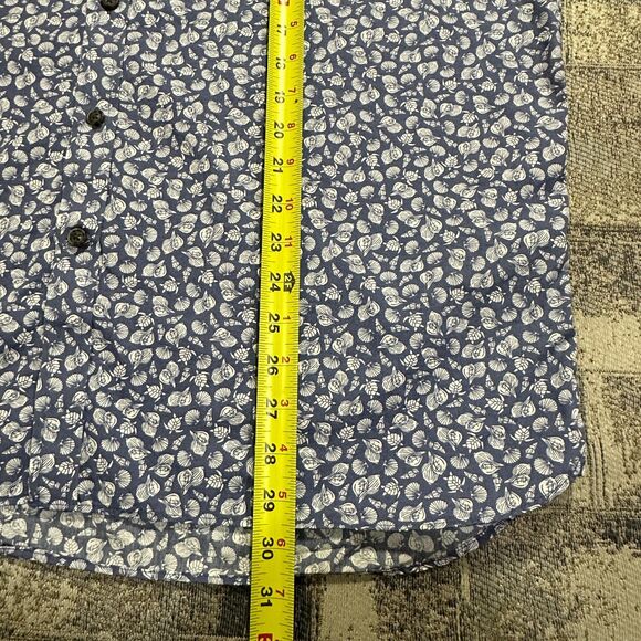 Pronto Uomo Shirt Men XXL Blue Short Sleeve Button Hawaiian Tropical Beach - Picture 5 of 8